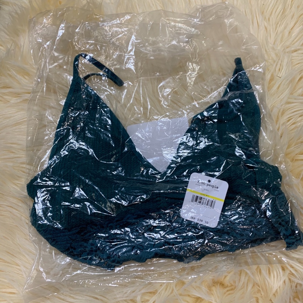 Free People Stevie Lace Trim Jewel Bralette NWT - Picture 4 of 4